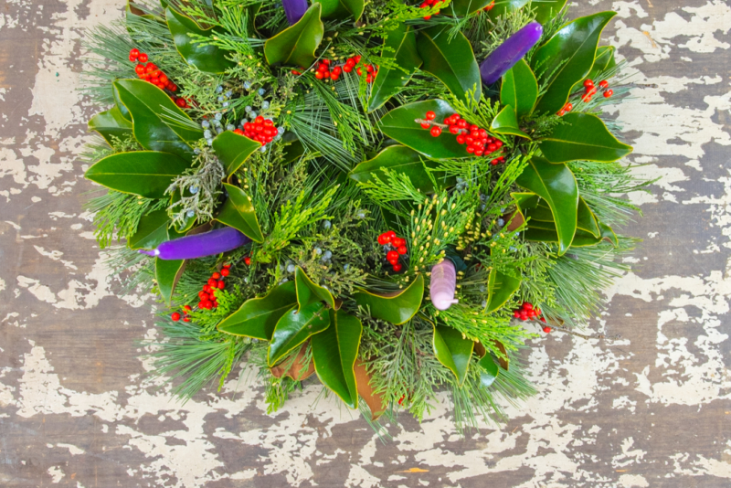 Advent Wreath, Fresh Greens, Christmas Shop, Holiday