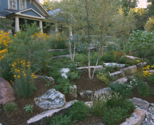 Rock Garden with Perennial Plantings, Landscape Design, Hardscape